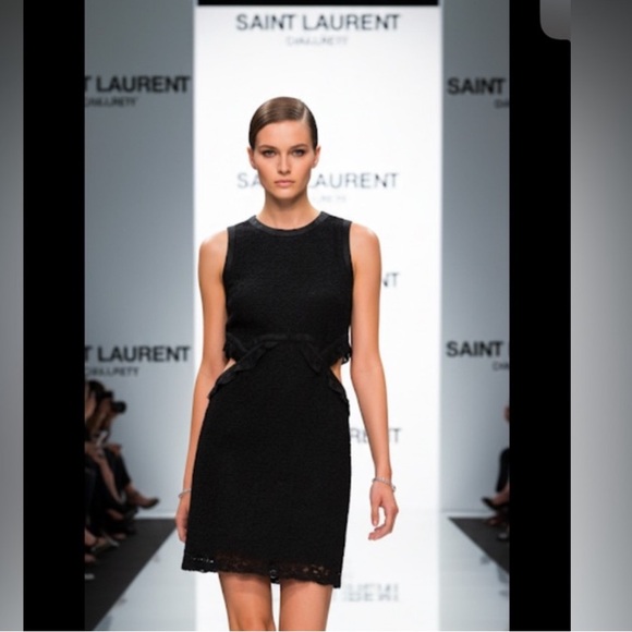 Saint Laurent Dresses & Skirts - Authentic Saint Laurent luxury designer signature black star cutout dress sz 4
